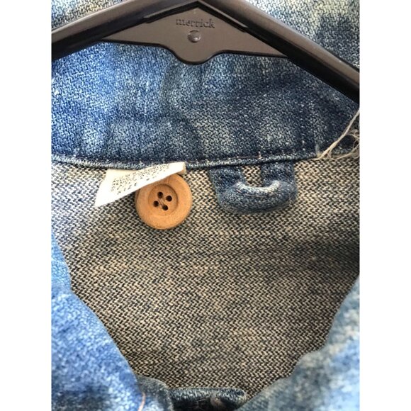 Vtg 1970's Wrangler Range Denim Jean Jacket Size 40 Extra Brown Button - Picture 3 of 8